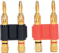 Prophonic CY-2236A Conector banana doble dorado negro y rojo